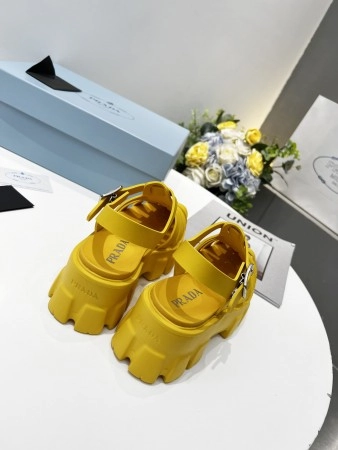 PRADA FOAM SANDALS IN YELLOW RUBBER - PSD006