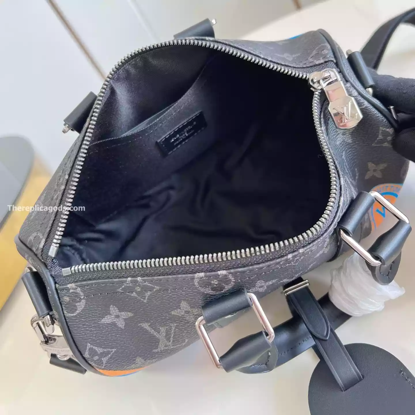 KEEPALL BANDOULIERE 25 BLACK MONOGRAM ECLIPSE - LW306 KEEPALL BANDOULIERE 25 BLACK MONOGRAM ECLIPSE