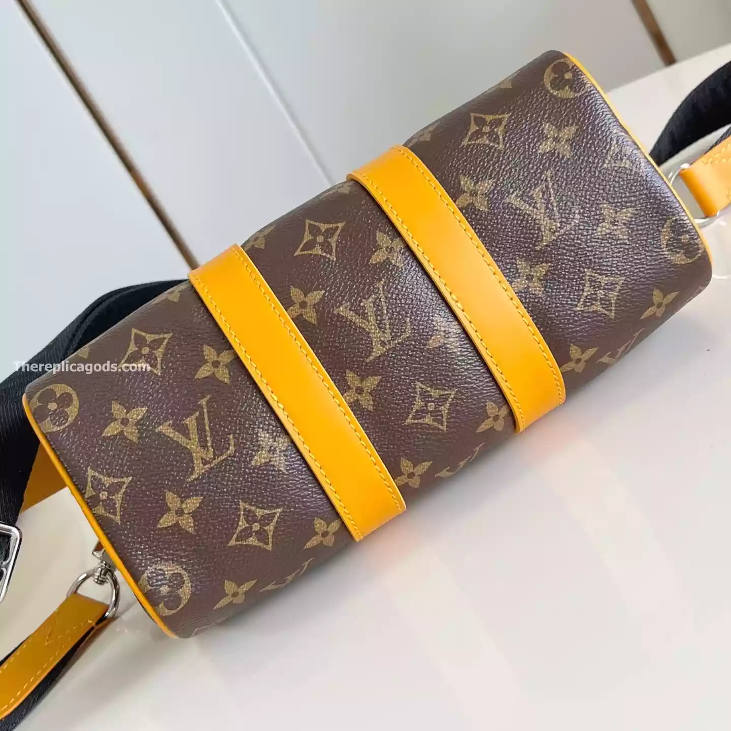 KEEPALL BANDOULIERE 25 BAG SAFRAN YELLOW MONOGRAM MACASSAR - LW301 KEEPALL BANDOULIERE 25 BAG SAFRAN YELLOW MONOGRAM MACASSAR