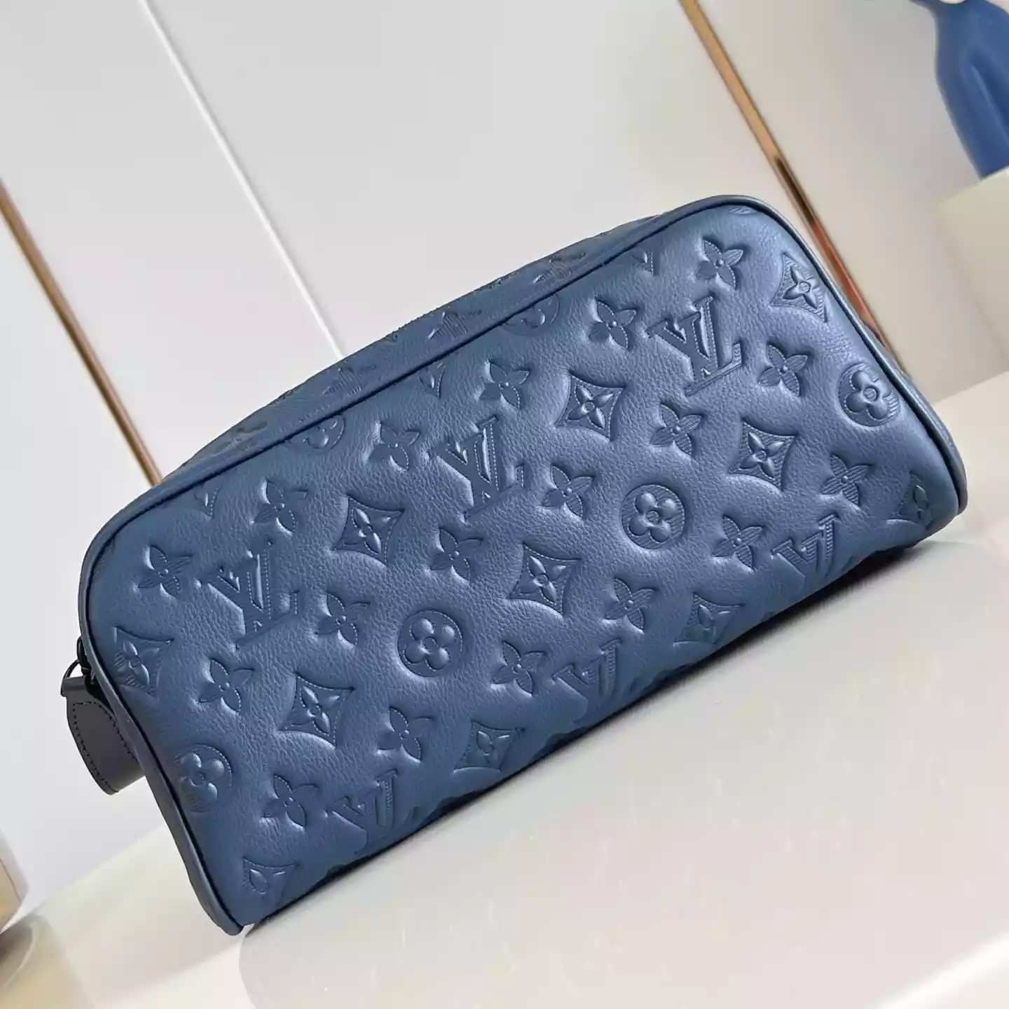 DOPP KIT NAVY BLUE MONOGRAM SHADOW - LW303 DOPP KIT NAVY BLUE MONOGRAM SHADOW