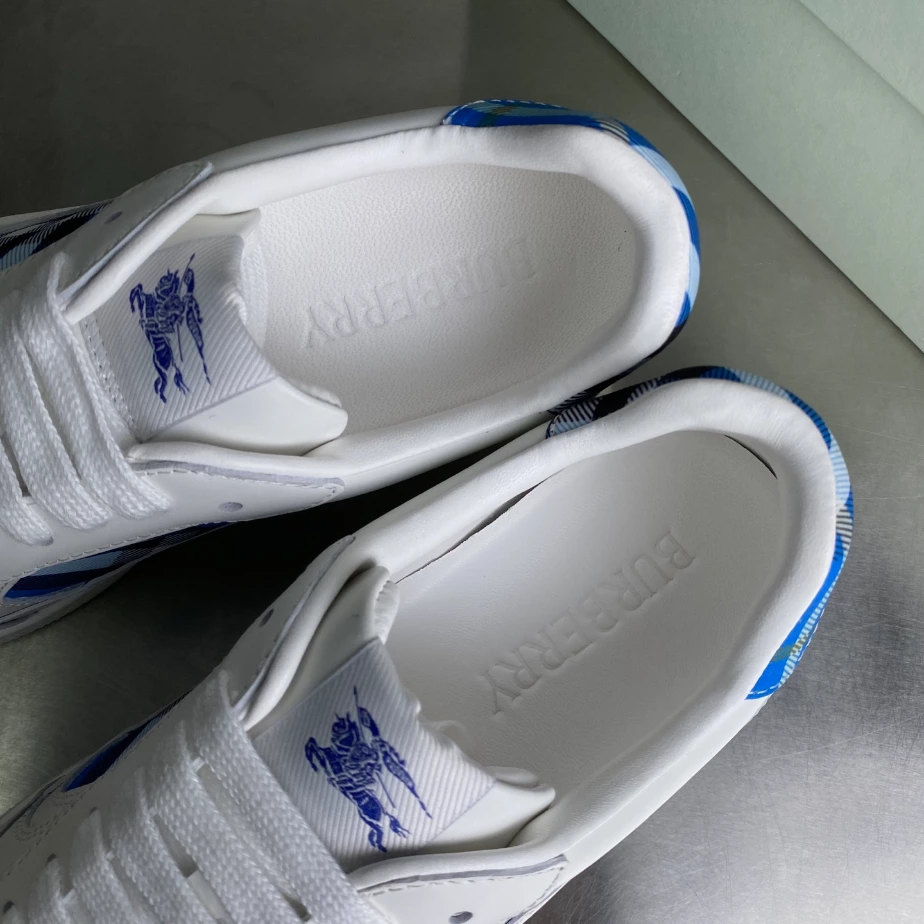 BURBERRY LEATHER AND CHECK TERRACE SNEAKERS - BBR035