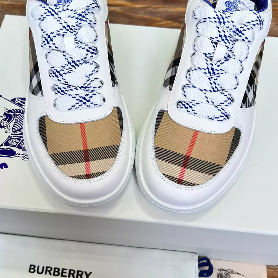 BURBERRY LEATHER AND CHECK TERRACE SNEAKERS - BBR083