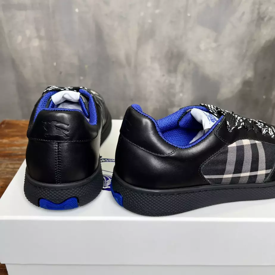 BURBERRY LEATHER AND CHECK TERRACE SNEAKERS - BBR084