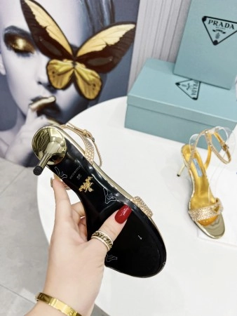 PRADA HEEL SANDALS 85MM IN SATIN WITH CRYSTALS - PSD060