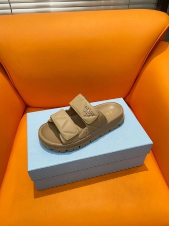 PRADA WOMEN'S SANDALS IN BEIGE PADDED NAPPA LEATHER - PSD024