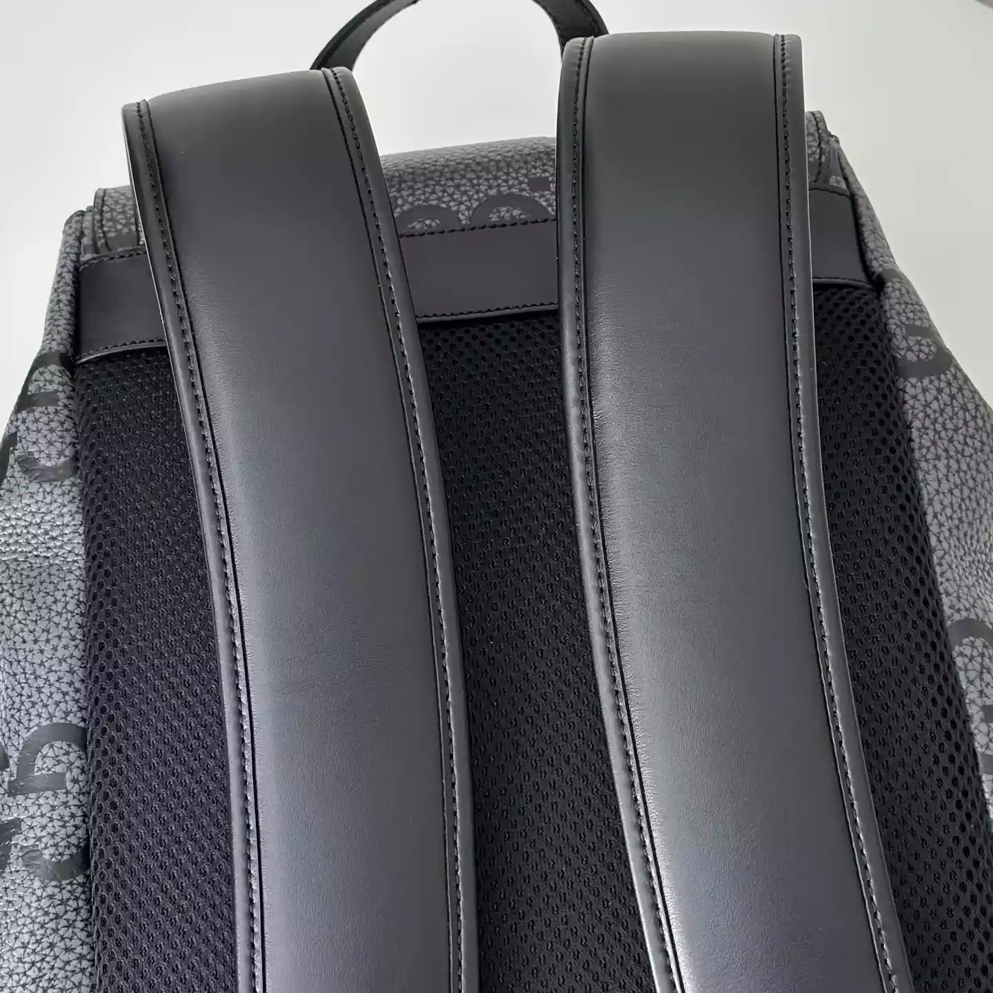 GG jumbo large backpack in grey and black GG leather
