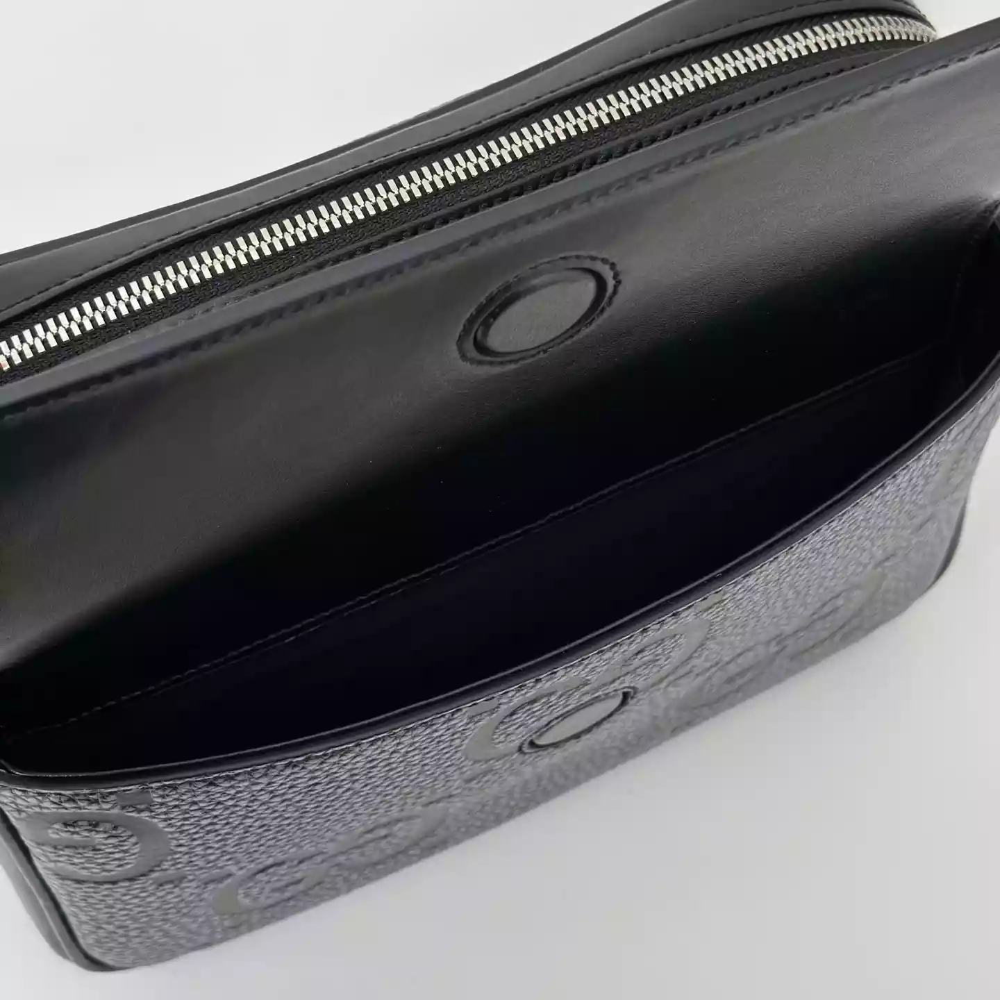 GG jumbo small crossbody bag in grey and black GG leather - BG077 GG jumbo small crossbody bag in grey and black GG leather