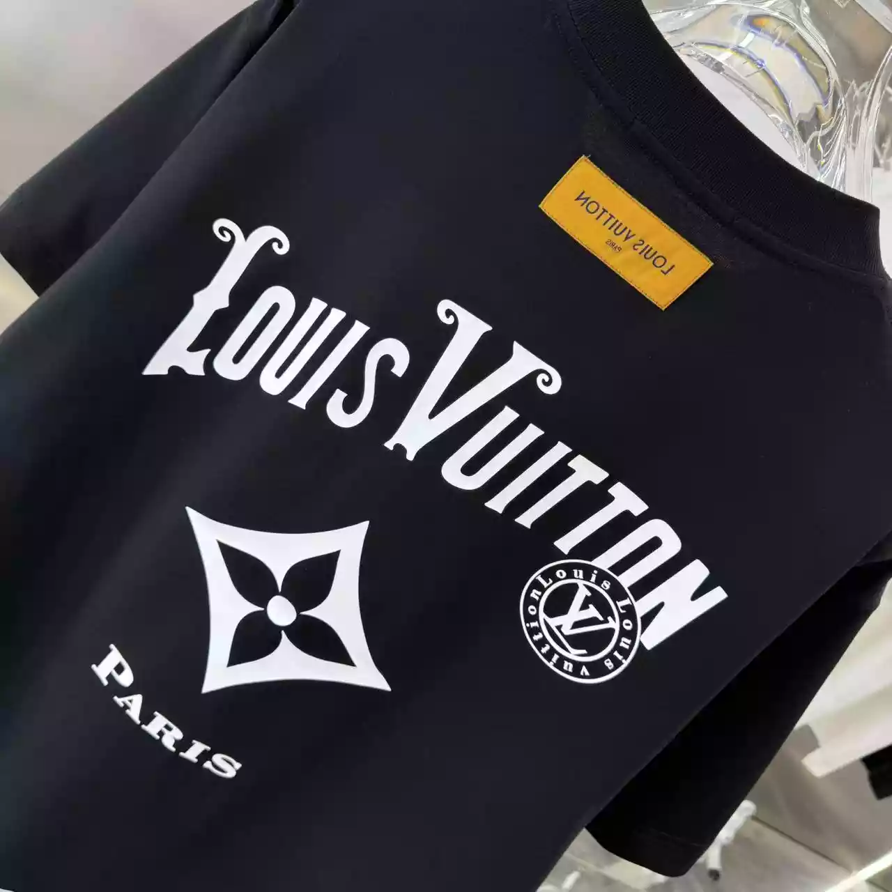 Louis Vuitton Black Short Sleeve Shirt - LVTS085 Louis Vuitton Black Short Sleeve Shirt