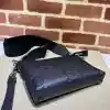 GUCCI MEN'S JUMBO GG LEATHER SMALL MESSENGER BAG BLACK 2023 - BG093 GUCCI MEN'S JUMBO GG LEATHER SMALL MESSENGER BAG BLACK 2023