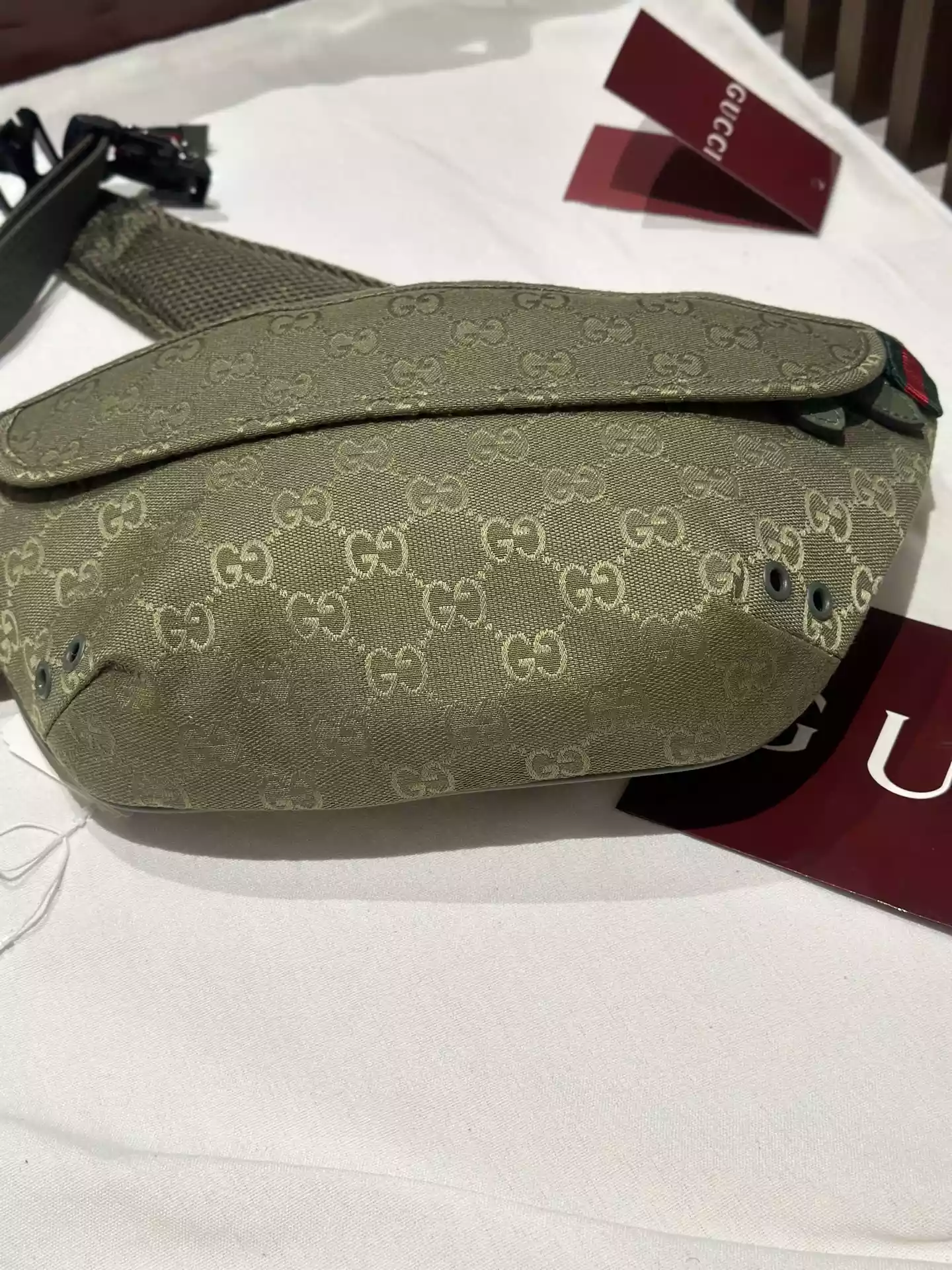 Large belt bag with print in Beige GG Canvas - BG066 Large belt bag with print in Beige GG Canvas