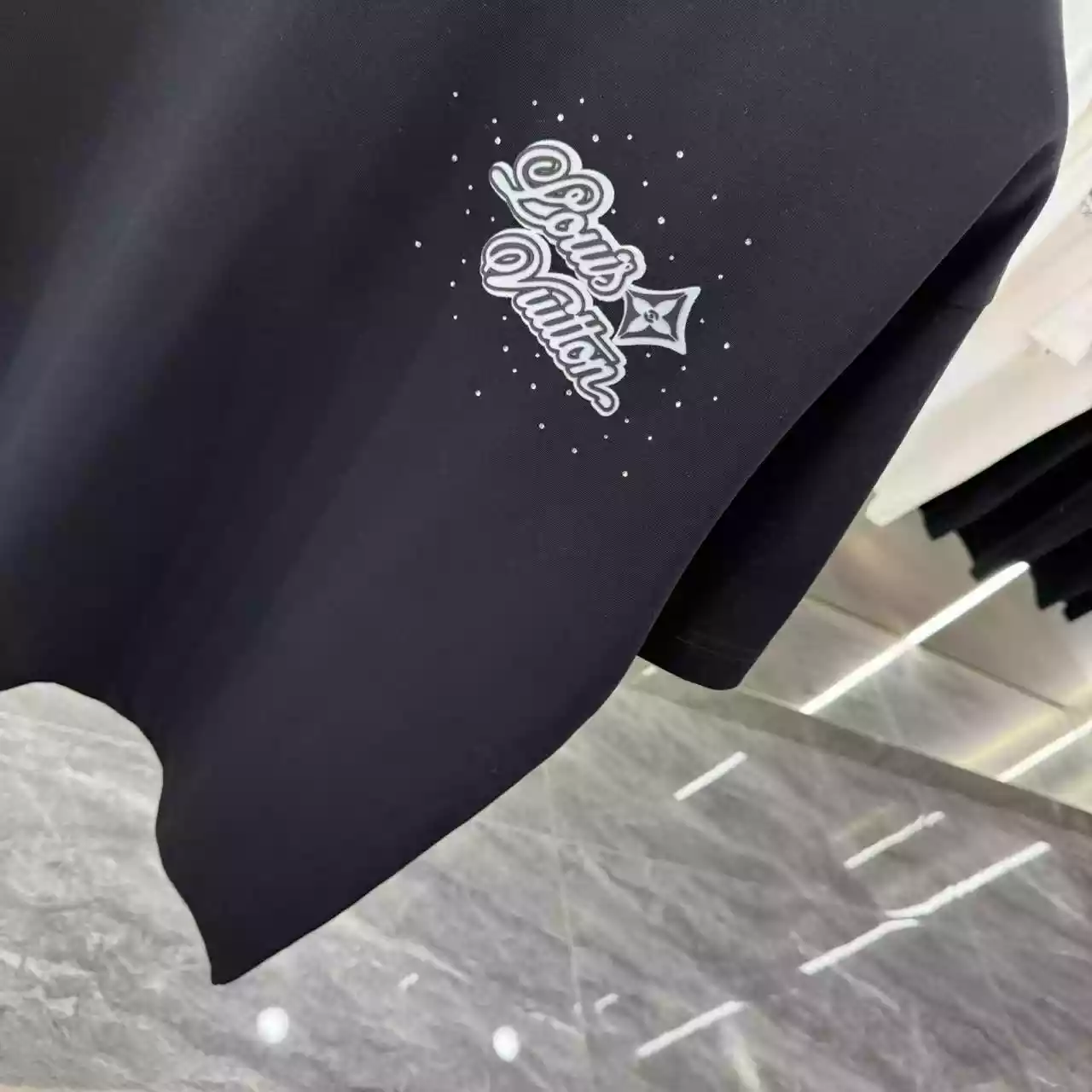 LV Premium Short Sleeve T-shirt In Black - LVTS087 LV Premium Short Sleeve T-shirt In Black