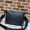 GUCCI JUMBO GG CANVAS MEDIUM MESSENGER BAG BLACK 2023 - BG089 GUCCI JUMBO GG CANVAS MEDIUM MESSENGER BAG BLACK 2023