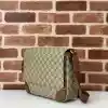 GUCCI MEN'S GG CANVAS EMBLEM MEDIUM CROSSBODY BAG BEIGE 2025 - BG095 GUCCI MEN'S GG CANVAS EMBLEM MEDIUM CROSSBODY BAG BEIGE 2025