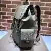 GUCCI JUMBO GG EMBOSSED LEATHER BACKPACK BAG GREY 2023 - BG089 GUCCI JUMBO GG EMBOSSED LEATHER BACKPACK BAG GREY 2023