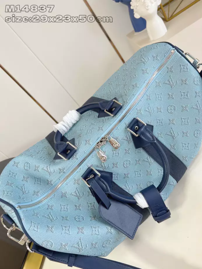 KEEPALL BANDOULIERE 50 BAG BLUE MONOGRAM CANVAS M14837 - LW354 DISCOVERY BACKPACK PM SKY BLUE MONOGRAM CANVAS