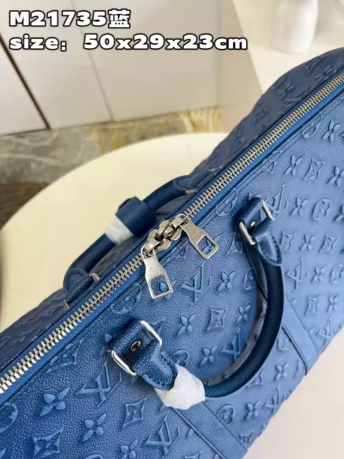 KEEPALL BANDOULIERE 50 DUFFLE BAG IN BLUE - LW360 DISCOVERY BACKPACK PM SKY BLUE MONOGRAM CANVAS