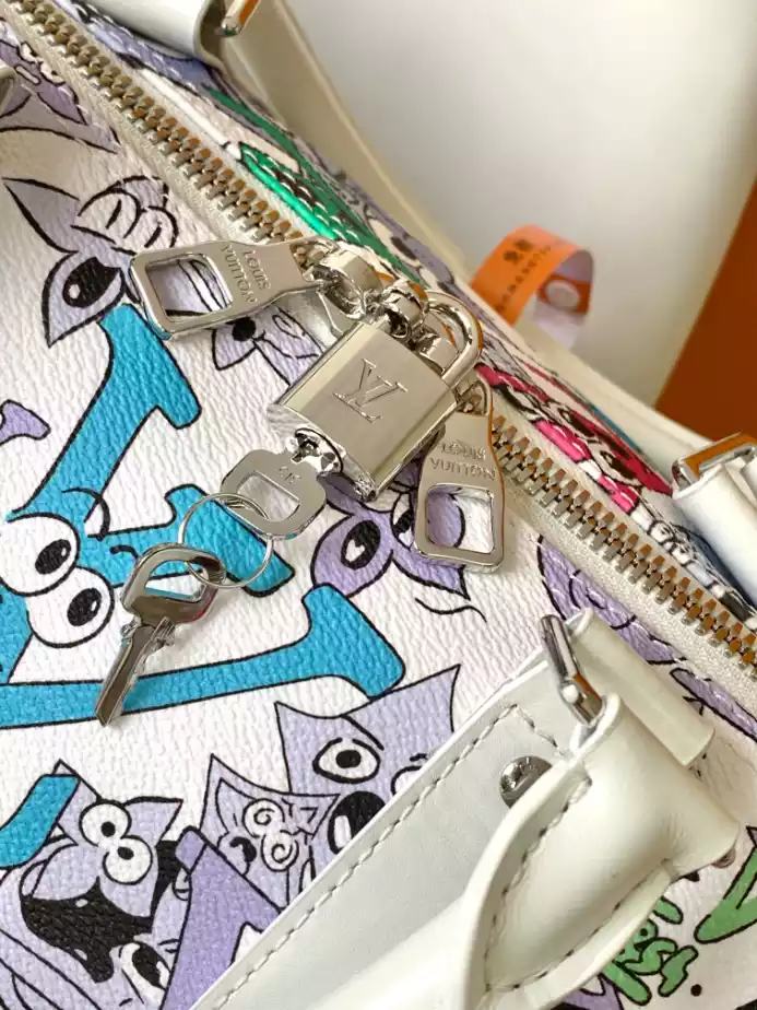 KEEPALL BANDOULIERE BAG 50 MATERIAL MONOGRAM COMICS CANVAS - LW365 DISCOVERY BACKPACK PM SKY BLUE MONOGRAM CANVAS