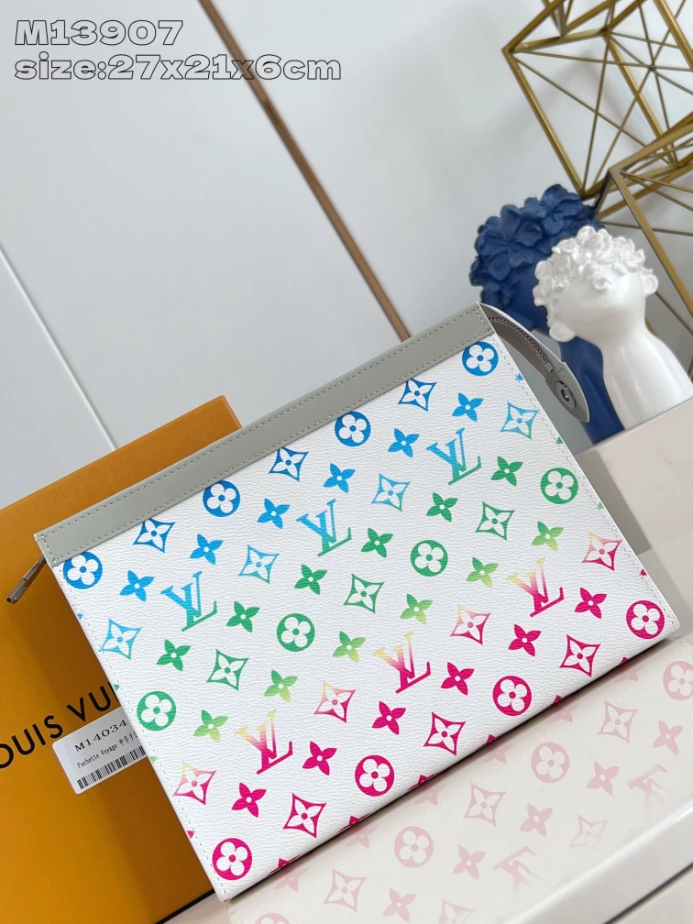 MONOGRAM IRIDESCENT POCHETTE VOYAGE IN GRADIENT GREY M13907 - LW392 DISCOVERY BACKPACK PM SKY BLUE MONOGRAM CANVAS