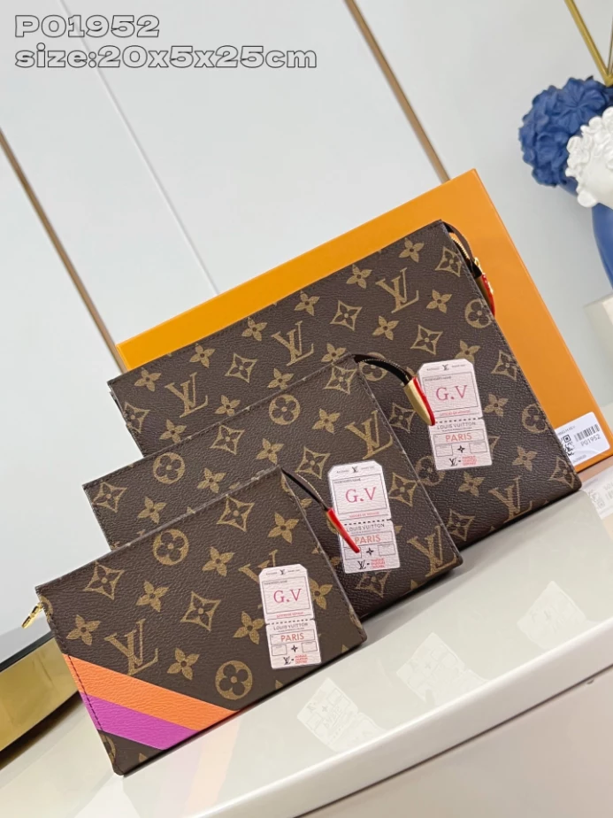 TRIO TOILET POUCH MON MONOGRAM P01952 - LW384 DISCOVERY BACKPACK PM SKY BLUE MONOGRAM CANVAS