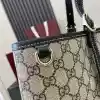 GUCCI GG CANVAS EMBLEM MAXI TOTE BAG BEIGE/BLACK 2025 - BG110 GUCCI GG CANVAS EMBLEM MAXI TOTE BAG BEIGE/BLACK 2025