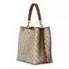 GUCCI GG CANVAS EMBLEM MEDIUM BUCKET BAG BEIGE/BROWN 2025 - BG112 GUCCI GG CANVAS EMBLEM MEDIUM BUCKET BAG BEIGE/BROWN 2025