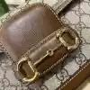 GUCCI HORSEBIT 1955 SMALL SHOULDER BAG IN GG CANVAS AND LEATHER BEIGE/BROWN 2025 - BG109 GUCCI HORSEBIT 1955 SMALL SHOULDER BAG IN GG CANVAS AND LEATHER BEIGE/BROWN 2025