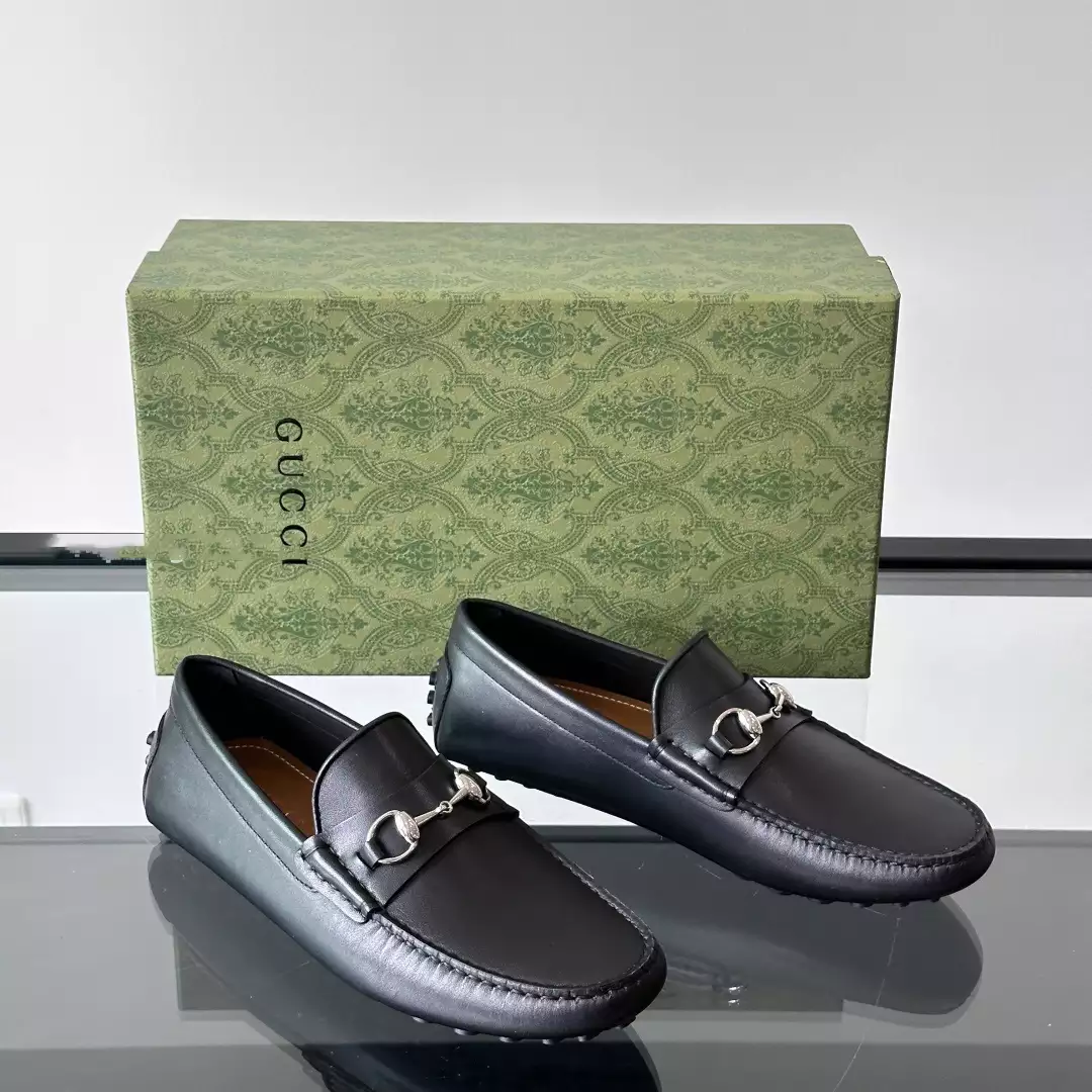 MEN'S DRIVER WITH HORSEBIT BLACK LEATHER - GL098