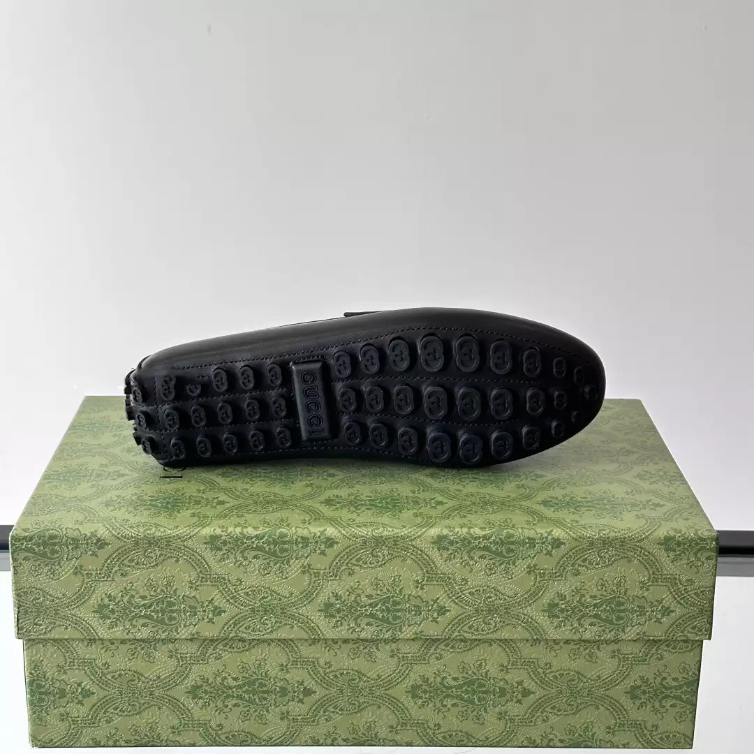 MEN'S DRIVER WITH HORSEBIT BLACK LEATHER - GL098