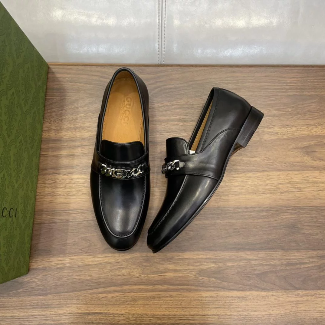 MEN'S LOAFERS WITH INTERLOCKING G BLACK - GL109