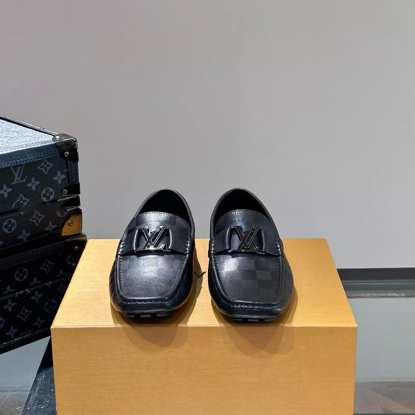 MONTE CARLO MOCASSIN BLACK DAMIER CANVAS - VL043