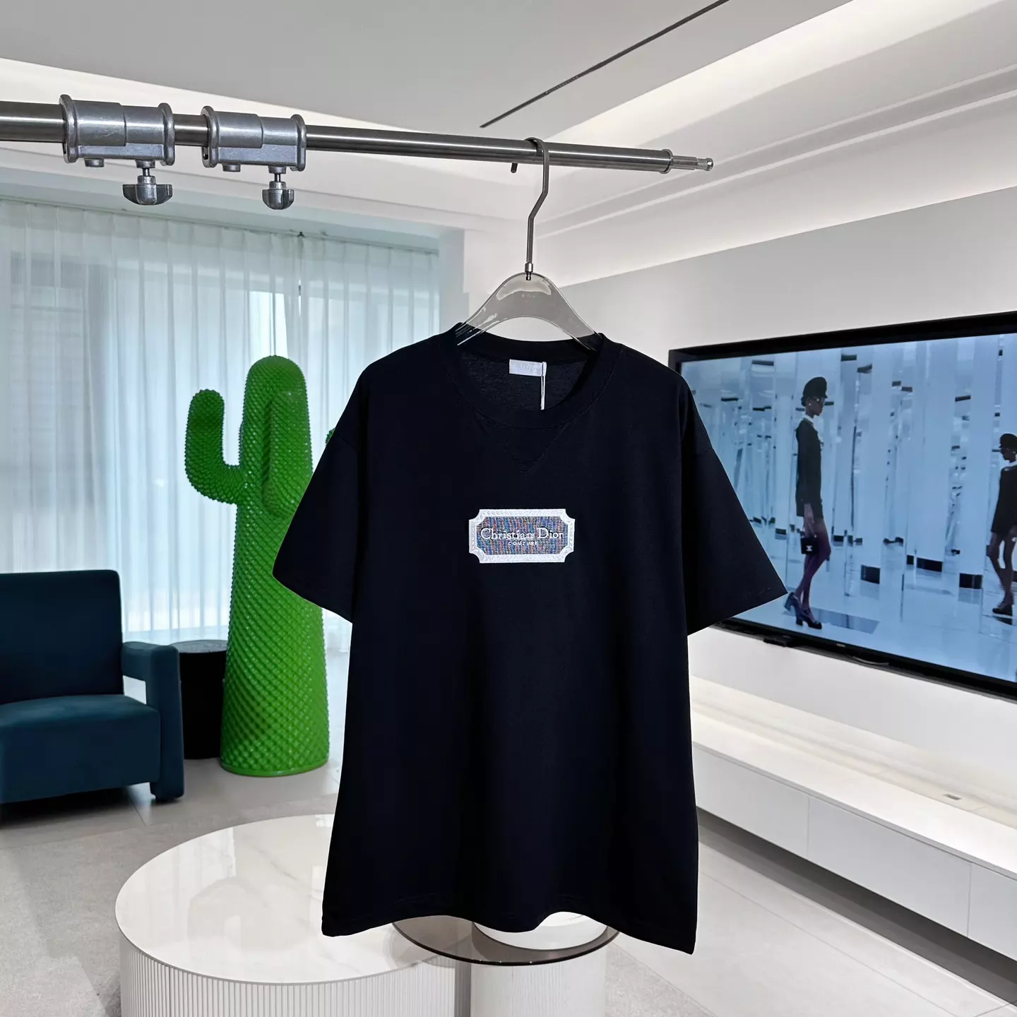 DI0R COTTON T-SHIRT IN BLACK - DOT053