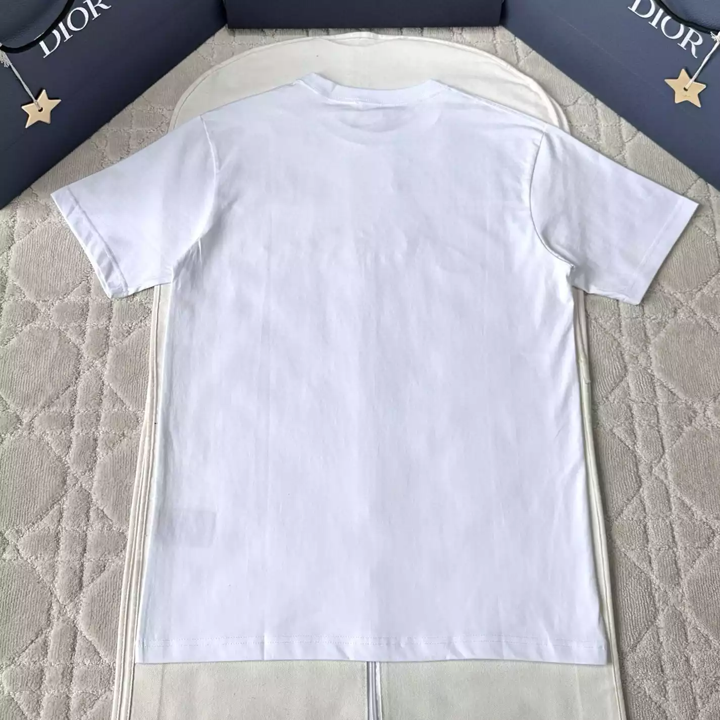 DIOR AND LEWIS HAMILTON T-SHIRT, RELAXED FIT WHITE COTTON JERSEY - DOT030