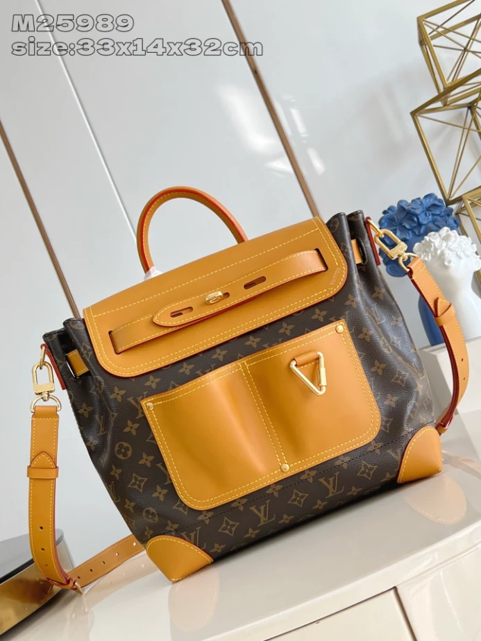 LOUIS VUITTON STEAMER 30 MONOGRAM ARCHIVE - LW458 DISCOVERY BACKPACK PM SKY BLUE MONOGRAM CANVAS